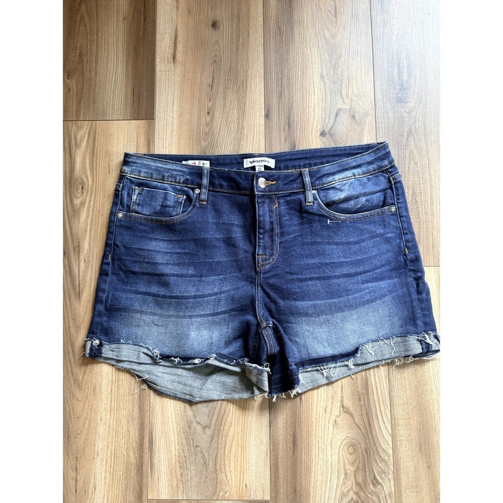 Vigoss Marley Shorts Sz 32 4" Inseam Jeans Cotton Dark Wash Cut Off Stretch